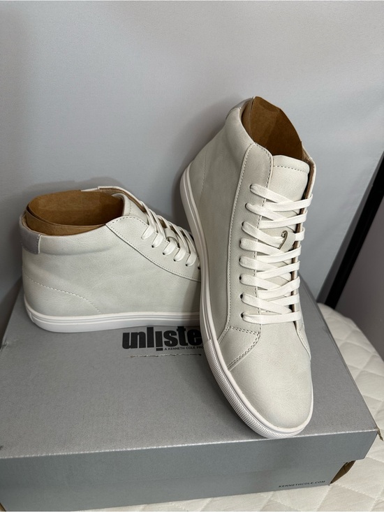 Unlisted by Kenneth Cole Other - Kenneth Cole Unlisted Mens Size 9 White High-Top Leather Sneakers Lace Up New